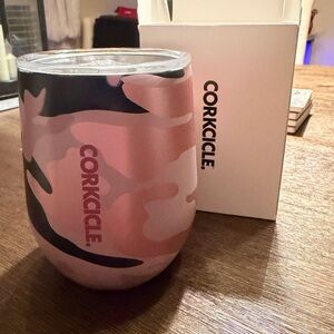 Corkcicle Pink and Black Camo Tumbler